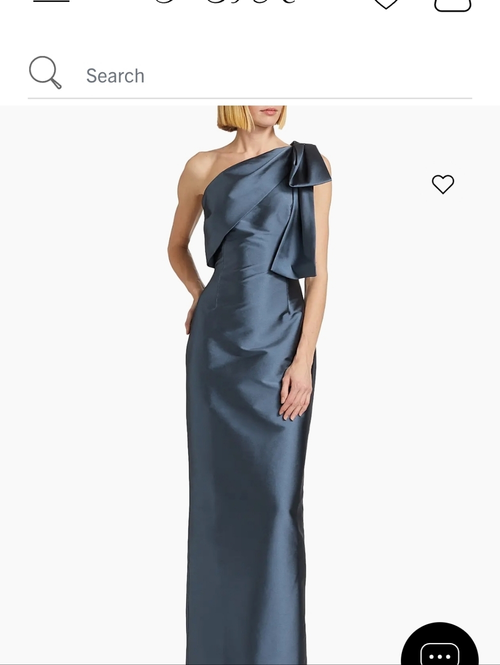 Sachin + Babi One-Shoulder Navy Evening Dress with Draped Ruffle